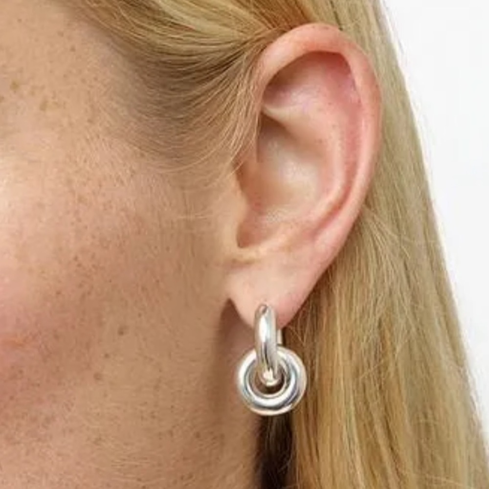 Chic Silver Double Hoop Earrings